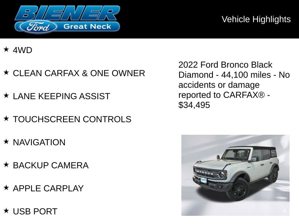 Certified 2022 Ford Bronco Black Diamond AWD/4WD image 9
