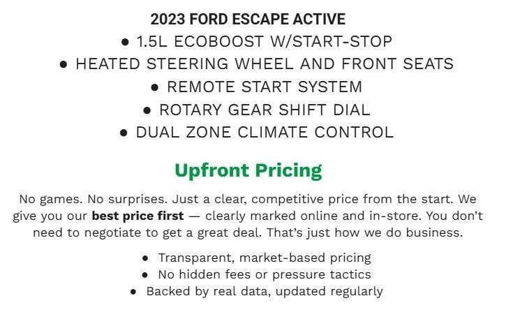 Certified 2023 Ford Escape Active w/ Cold Weather Package image 2