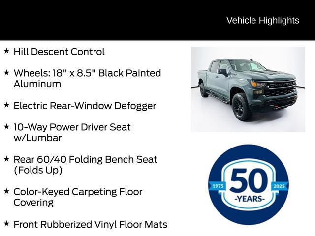 Used 2025 Chevrolet Silverado 1500 Custom Trail Boss w/ LPO, Dark Essentials Package AWD/4WD image 16