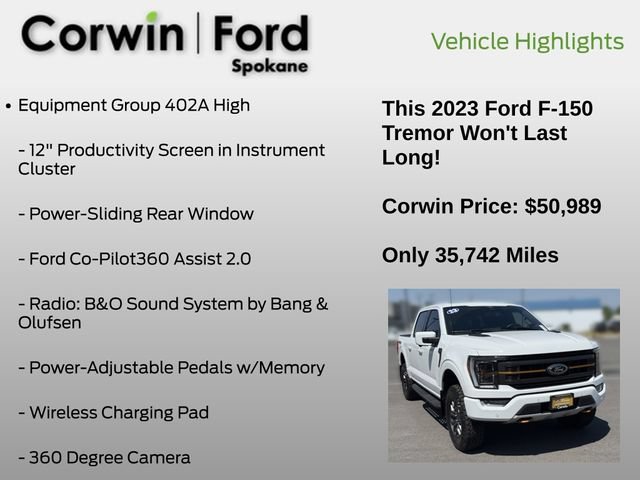 Certified 2023 Ford F150 Tremor w/ Equipment Group 402A High AWD/4WD image 7