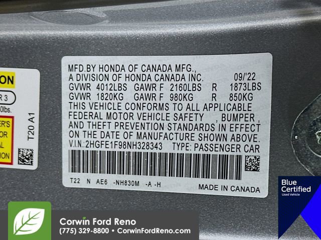 Used 2022 Honda Civic Touring image 35