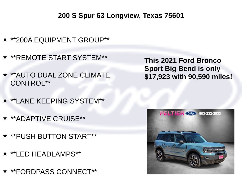Certified 2021 Ford Bronco Sport Big Bend w/ Big Bend Package AWD/4WD image 10