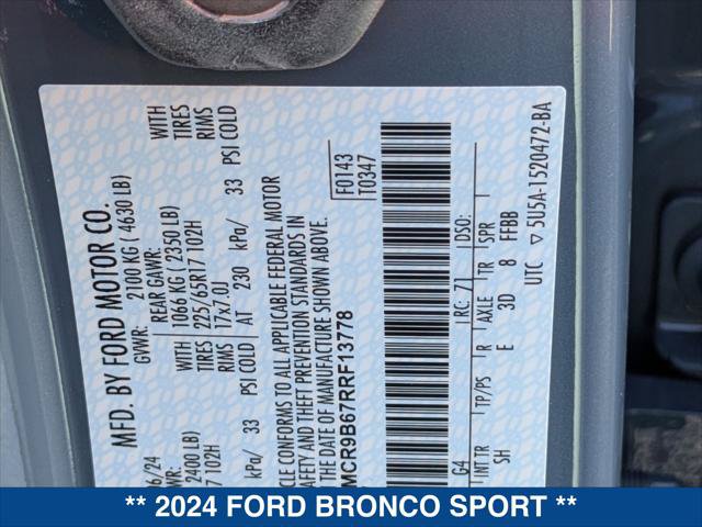 Certified 2024 Ford Bronco Sport Big Bend w/ Convenience Package AWD/4WD image 22