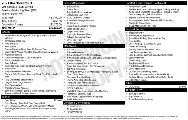 Used 2021 Kia Sorento LX image 10