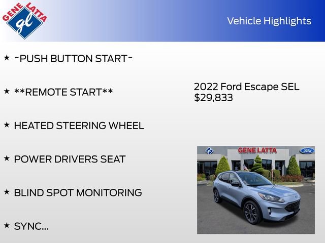 Certified 2022 Ford Escape SEL w/ SEL Stealth AWD Package image 35