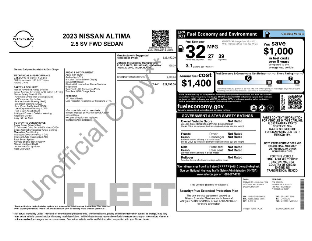 Used 2023 Nissan Altima 2.5 SV FWD image 36
