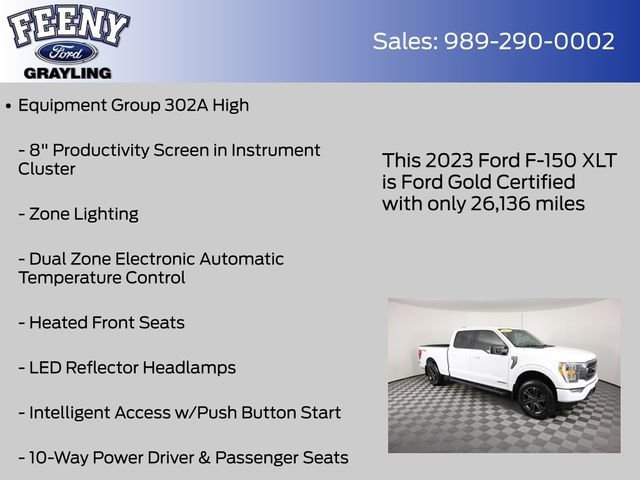 Certified 2023 Ford F150 XLT w/ Equipment Group 302A High image 14