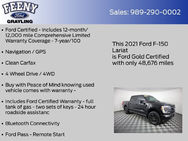 Certified 2021 Ford F150 Lariat w/ Equipment Group 502A High AWD/4WD image 4