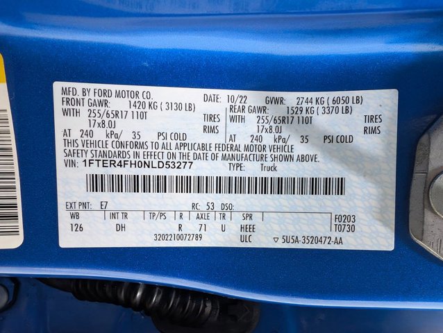 Certified 2022 Ford Ranger Lariat w/ Equipment Group 501A High image 11