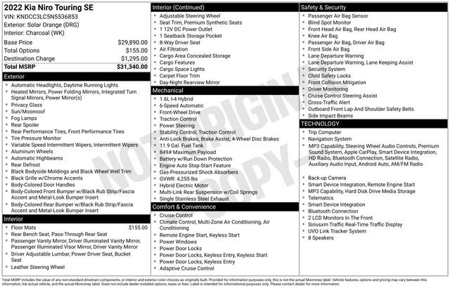 Used 2022 Kia Niro Touring Special Edition FWD image 13