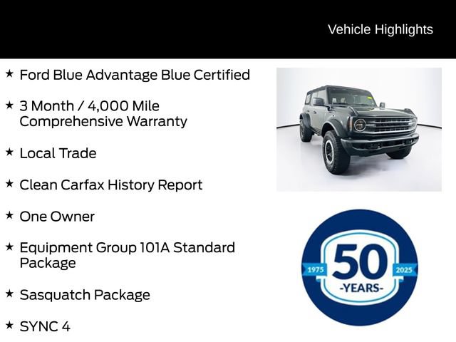 Certified 2021 Ford Bronco 4-Door w/ Sasquatch Package AWD/4WD image 6