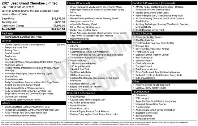 Used 2021 Jeep Grand Cherokee Limited image 37