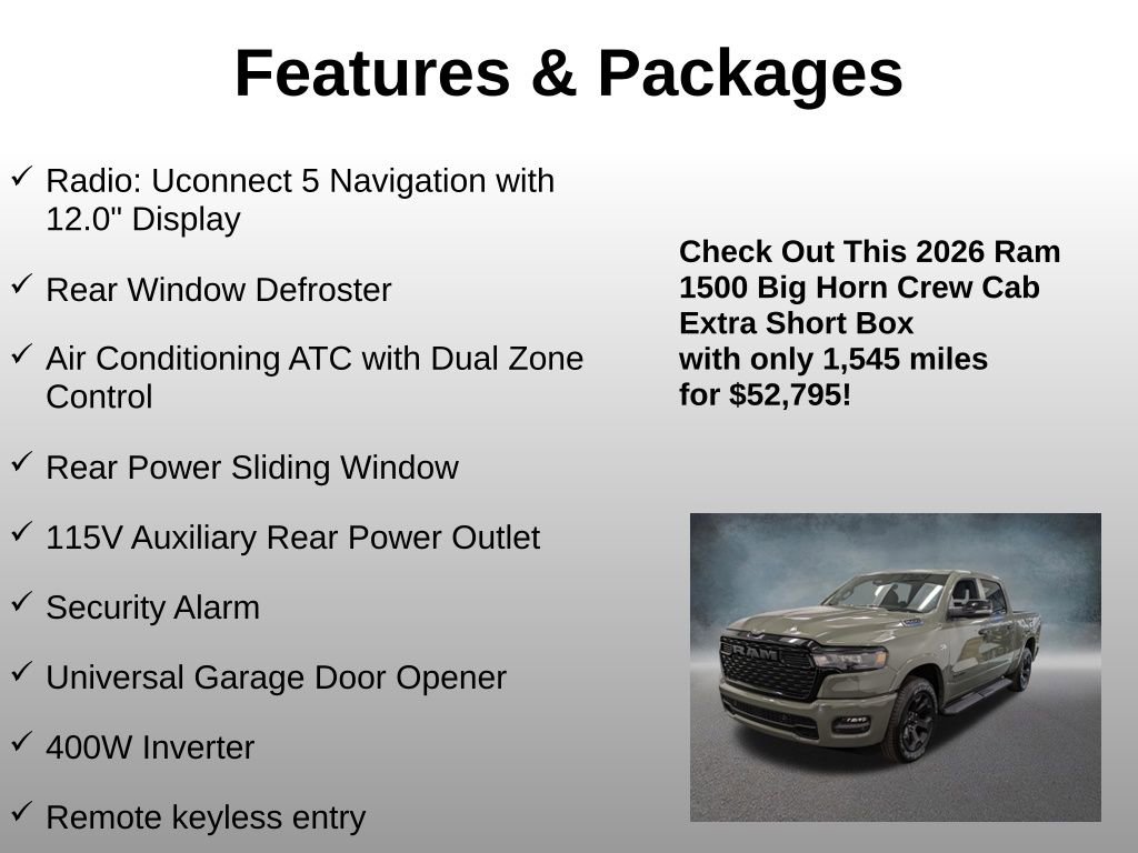 Used 2026 RAM 1500 Big Horn AWD/4WD image 8
