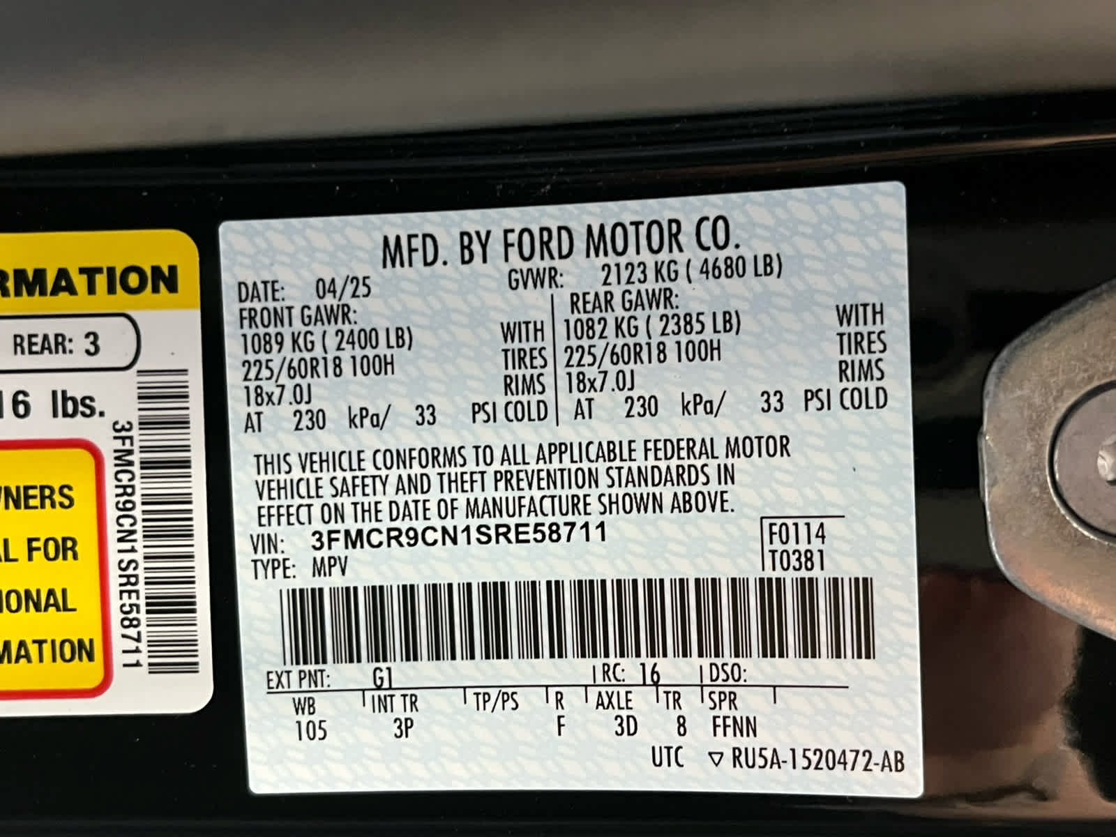 Certified 2025 Ford Bronco Sport Outer Banks w/ Outer Banks Tech Package+ AWD/4WD image 15