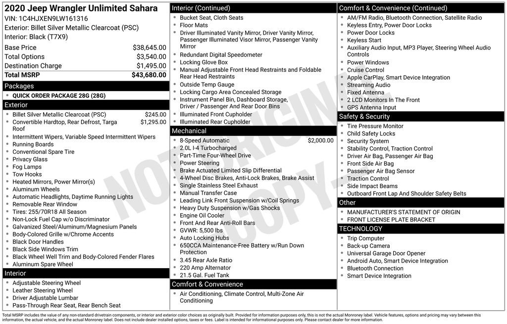 Used 2020 Jeep Wrangler Unlimited Sahara image 7