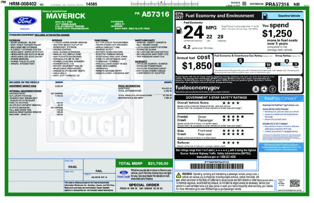 Certified 2023 Ford Maverick XLT w/ Equipment Group 300A Standard AWD/4WD image 38