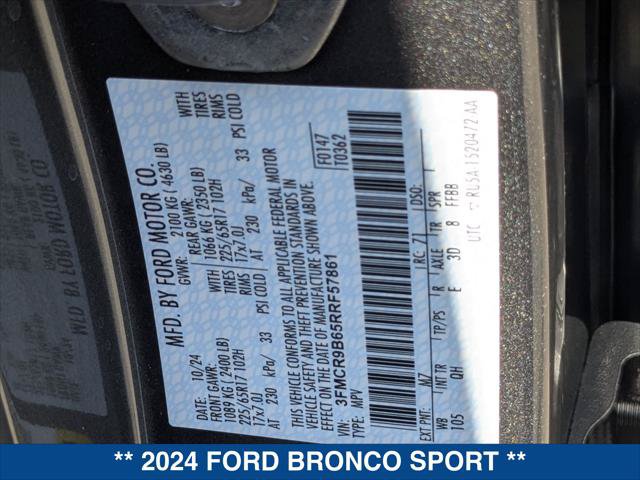 Certified 2024 Ford Bronco Sport Big Bend w/ Convenience Package AWD/4WD image 24