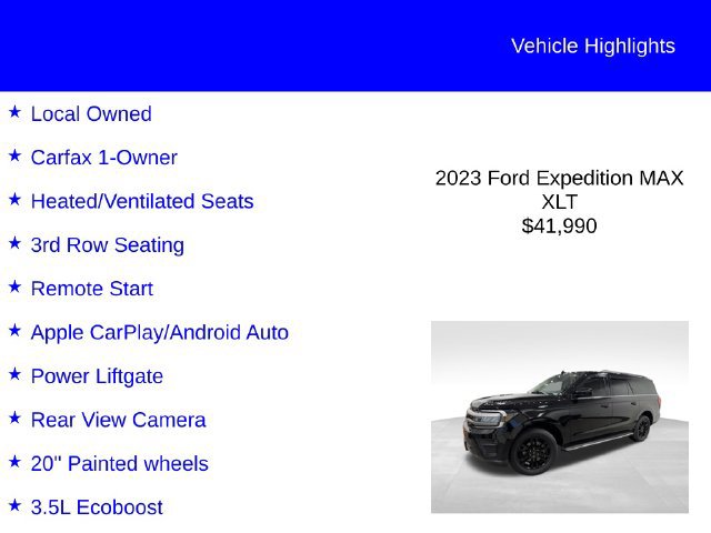 Certified 2023 Ford Expedition Max XLT RWD image 3