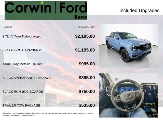 Certified 2025 Ford Ranger Lariat w/ FX4 Off-Road Package AWD/4WD image 3