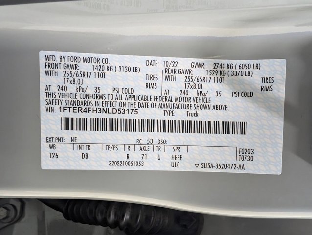 Certified 2022 Ford Ranger Lariat w/ Equipment Group 501A High image 10