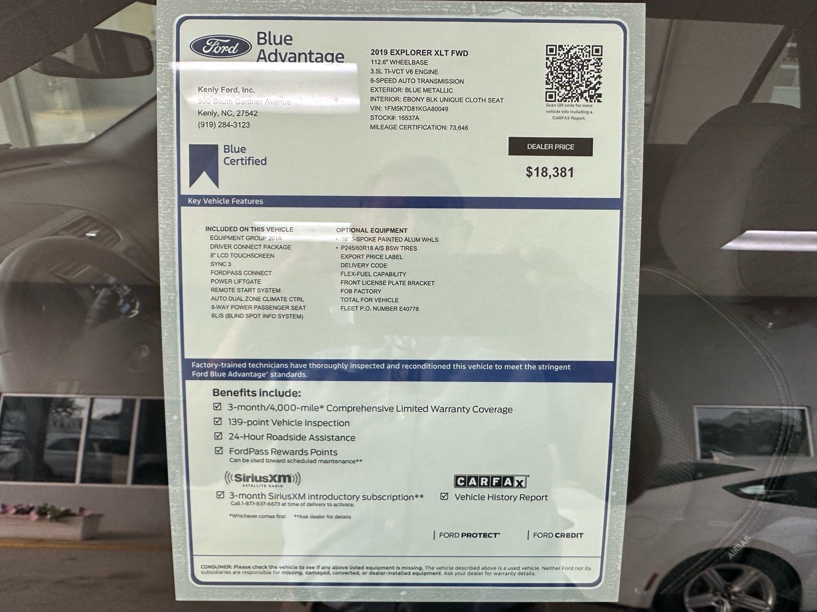 Certified 2019 Ford Explorer XLT w/ Equipment Group 201A FWD image 12