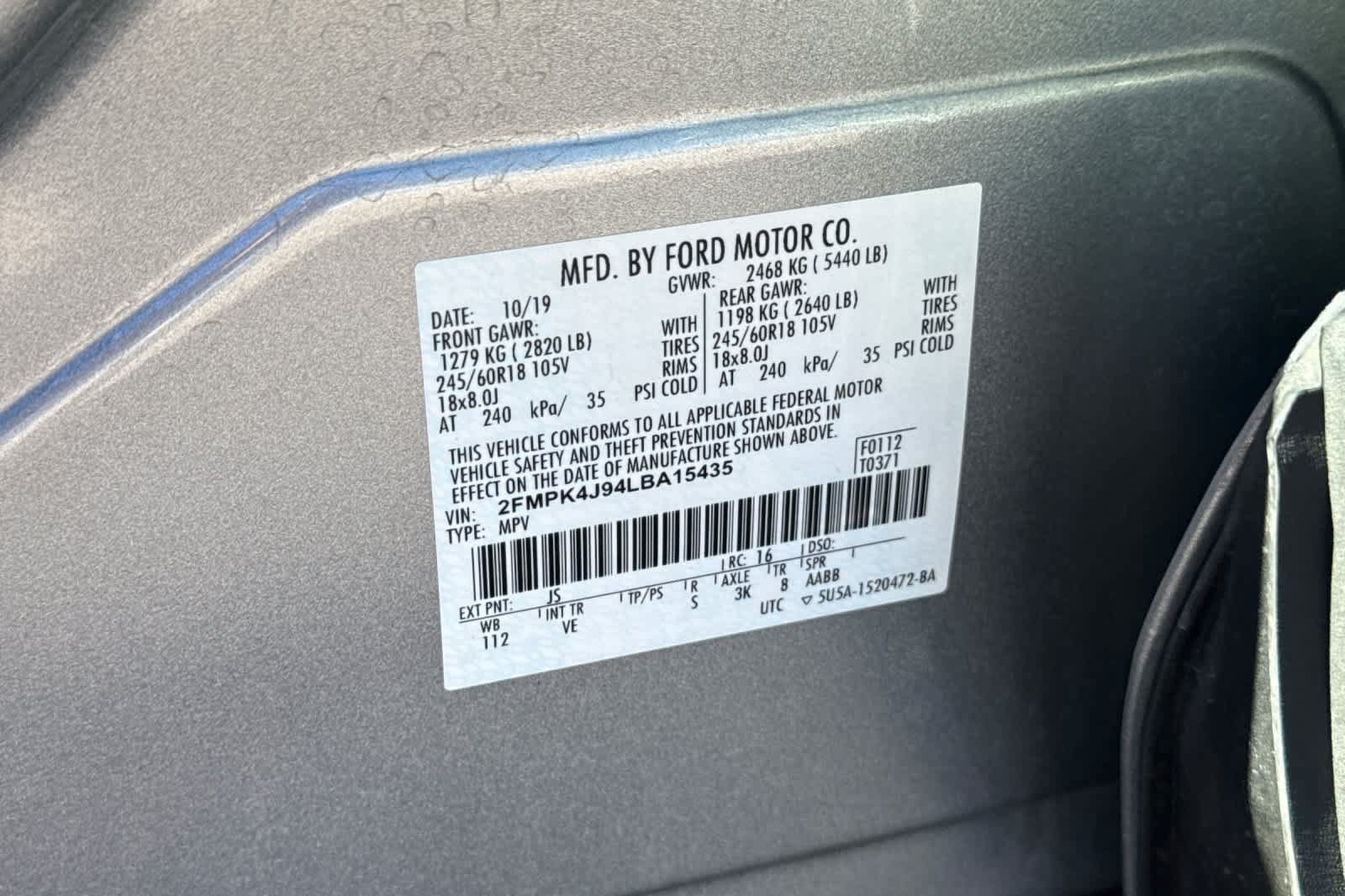Certified 2020 Ford Edge SEL AWD/4WD image 28