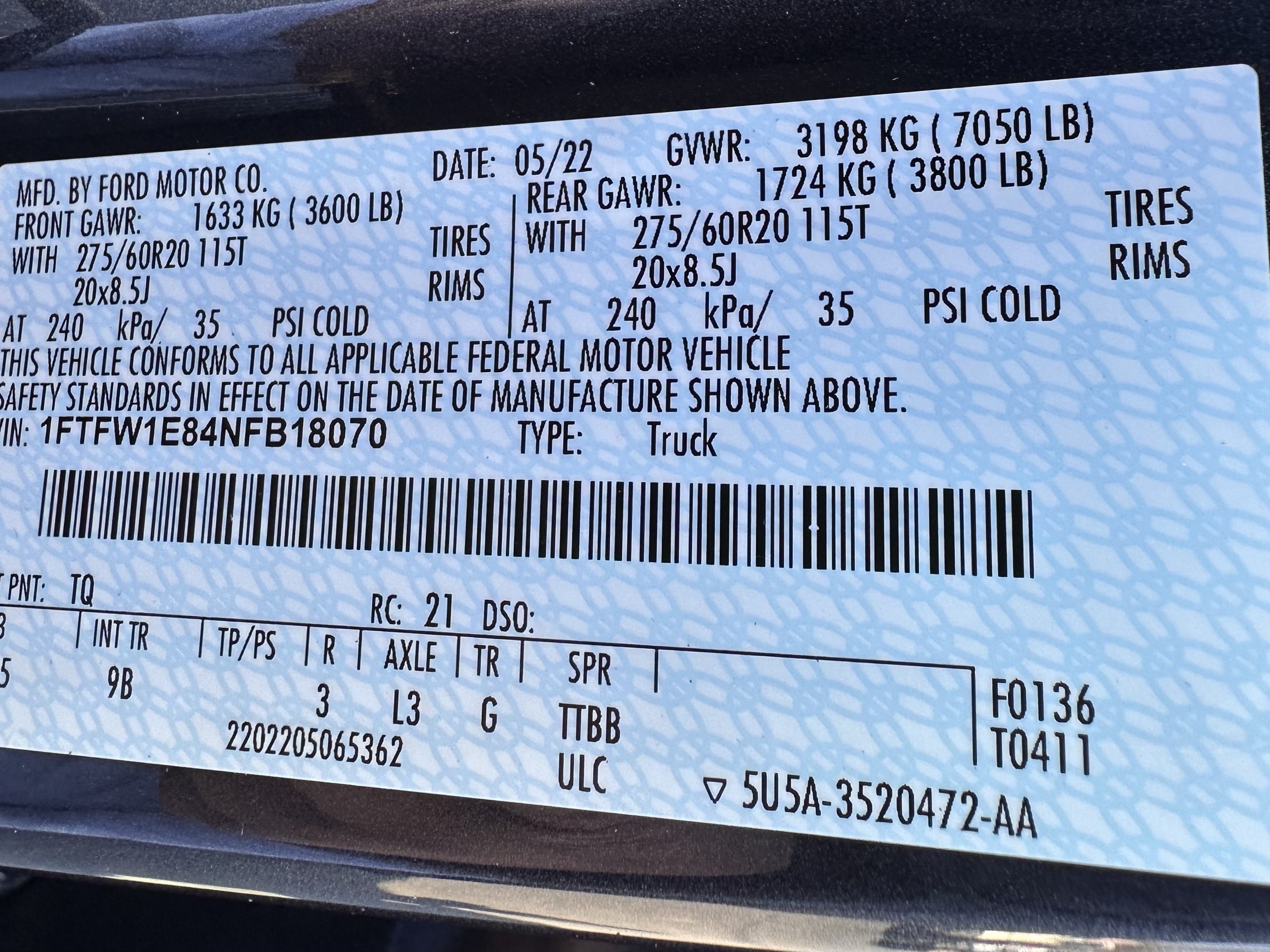 Certified 2022 Ford F150 Platinum w/ Trailer Tow Package AWD/4WD image 34