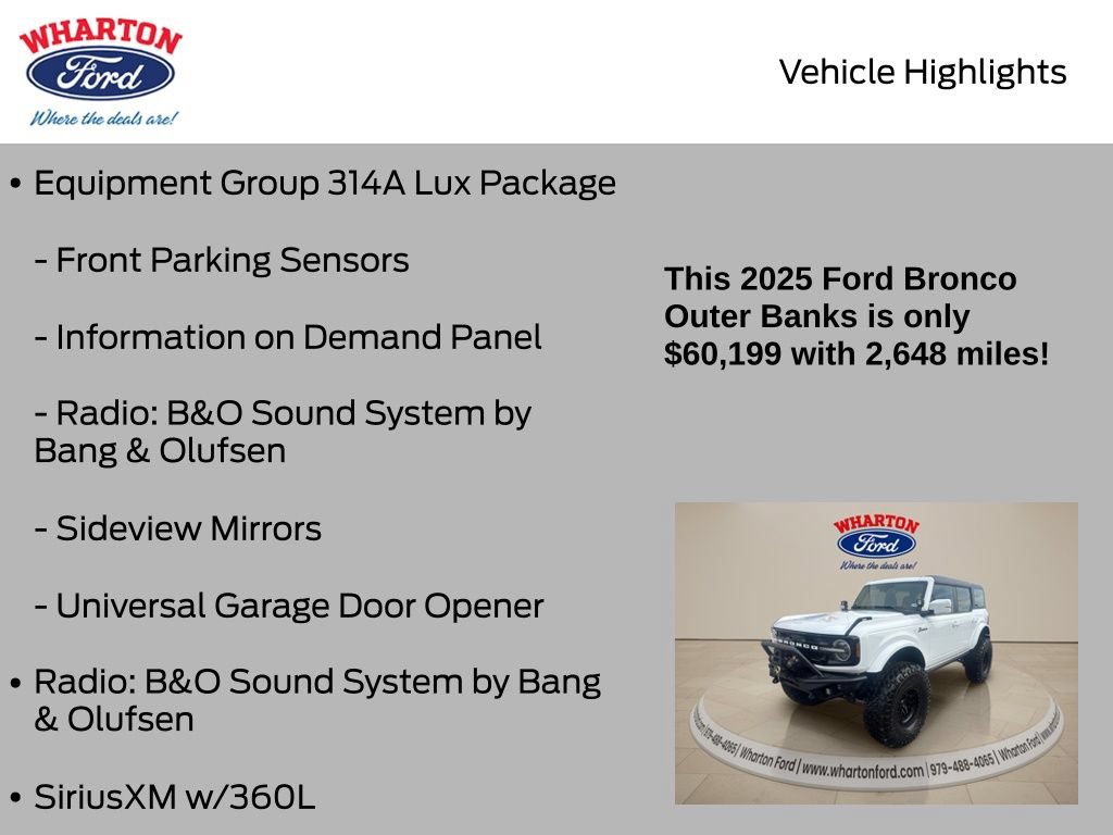 Certified 2025 Ford Bronco Outer Banks AWD/4WD image 11