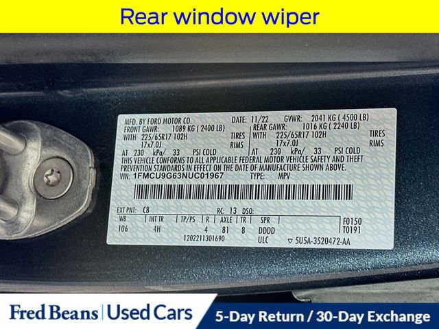 Certified 2022 Ford Escape SE w/ Convenience Package AWD/4WD image 35