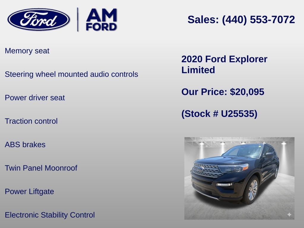 Certified 2020 Ford Explorer Limited w/ Class III Trailer Tow Package AWD/4WD image 12
