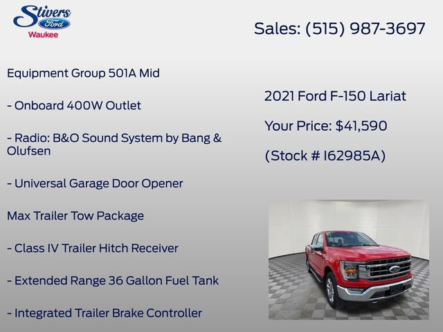 Certified 2021 Ford F150 Lariat w/ Max Trailer Tow Package AWD/4WD image 12