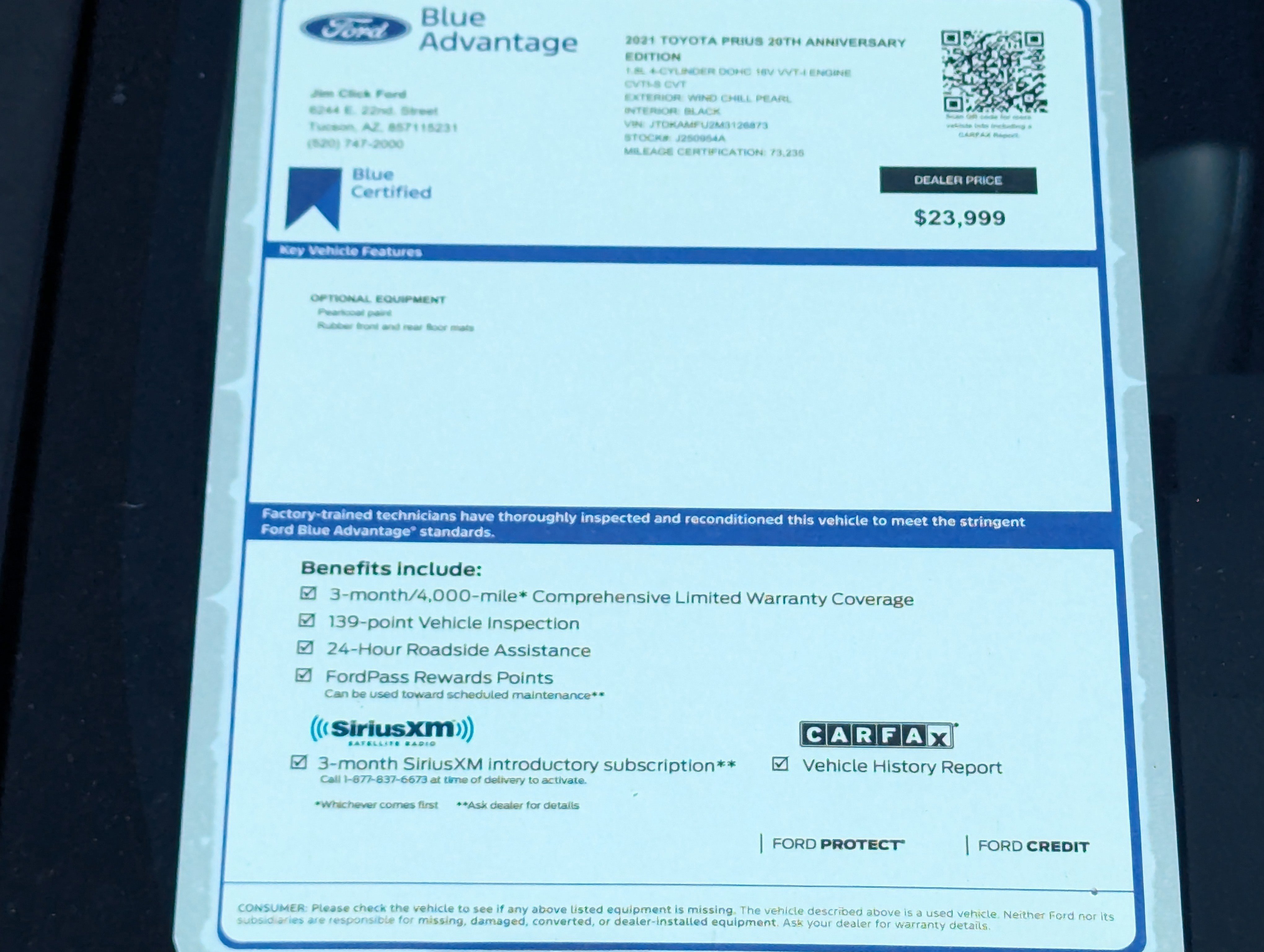 Used 2021 Toyota Prius 20TH ANNIVERSARY image 14