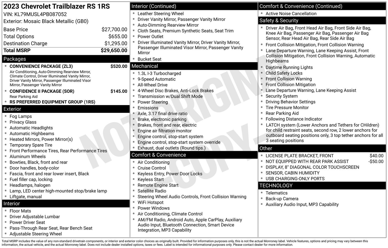 Used 2023 Chevrolet TrailBlazer RS w/ Convenience Package AWD/4WD image 4