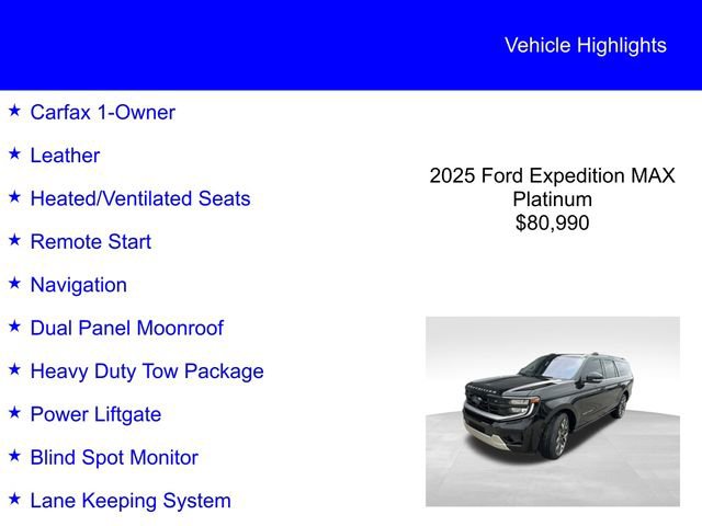 Certified 2025 Ford Expedition Max Platinum w/ Platinum Ultimate Package image 2