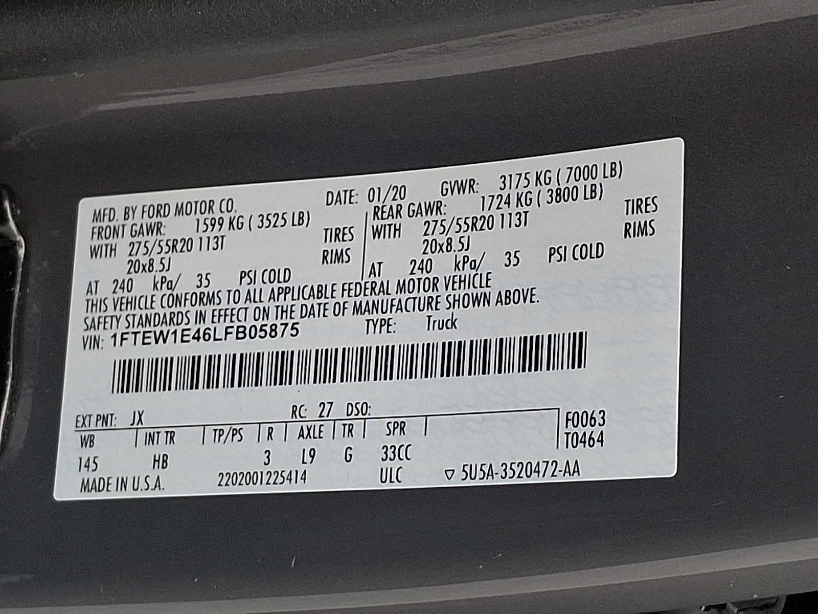 Certified 2020 Ford F150 Lariat w/ Equipment Group 502A Luxury AWD/4WD image 26