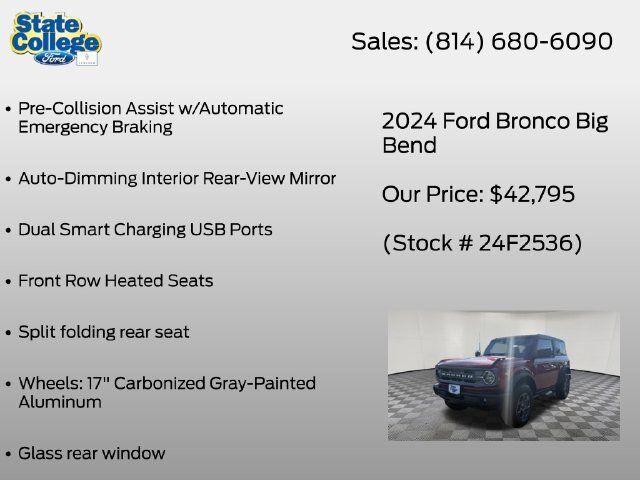 Certified 2024 Ford Bronco Big Bend AWD/4WD image 27