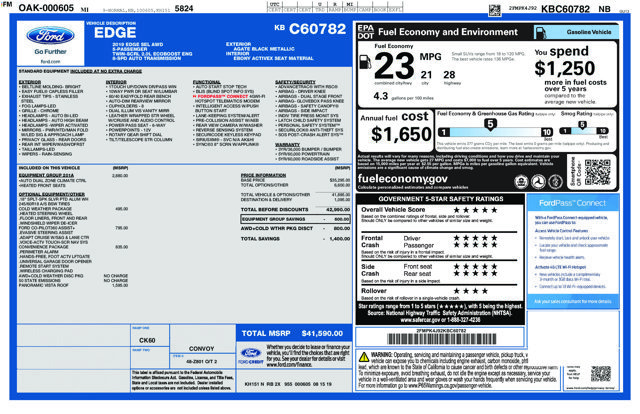 Certified 2019 Ford Edge SEL w/ Equipment Group 201A AWD/4WD image 38