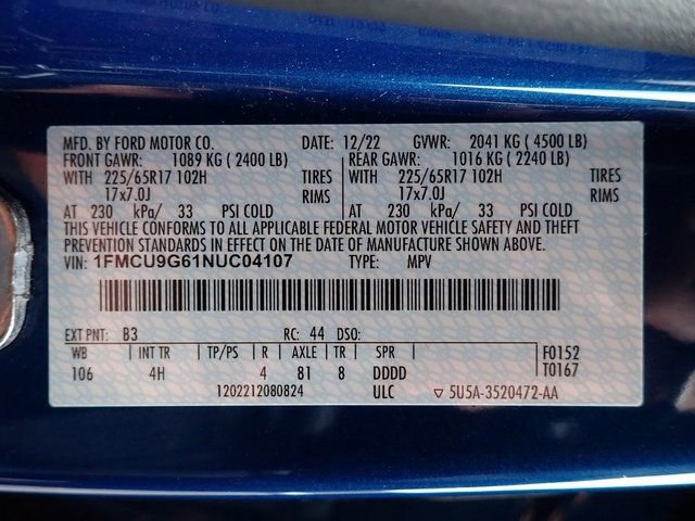 Certified 2022 Ford Escape SE w/ Cold Weather Package image 14