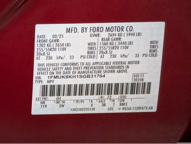 Certified 2025 Ford Explorer ST-Line AWD/4WD image 25