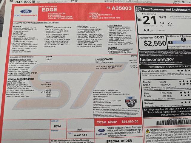Certified 2024 Ford Edge ST w/ Equipment Group 401A image 16