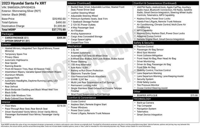 Used 2023 Hyundai Santa Fe XRT w/ Cargo Package AWD/4WD image 28