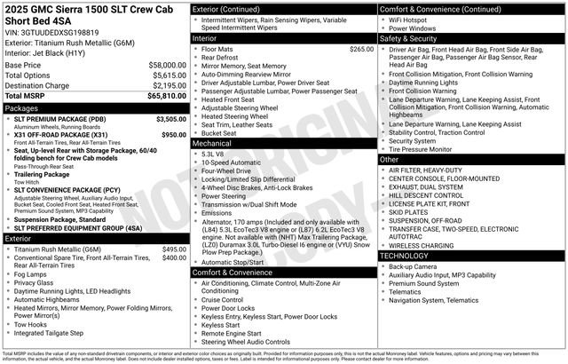 Used 2025 GMC Sierra 1500 SLT w/ SLT Premium Package AWD/4WD image 41