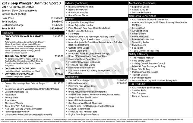 Used 2019 Jeep Wrangler Unlimited Sport S image 8