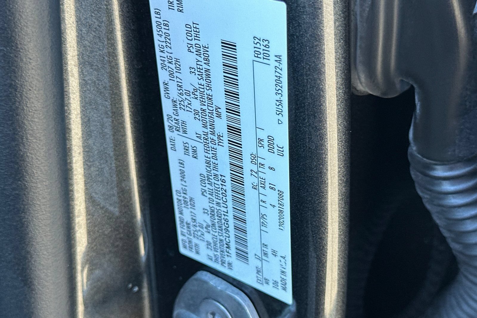 Certified 2020 Ford Escape SE AWD/4WD image 54