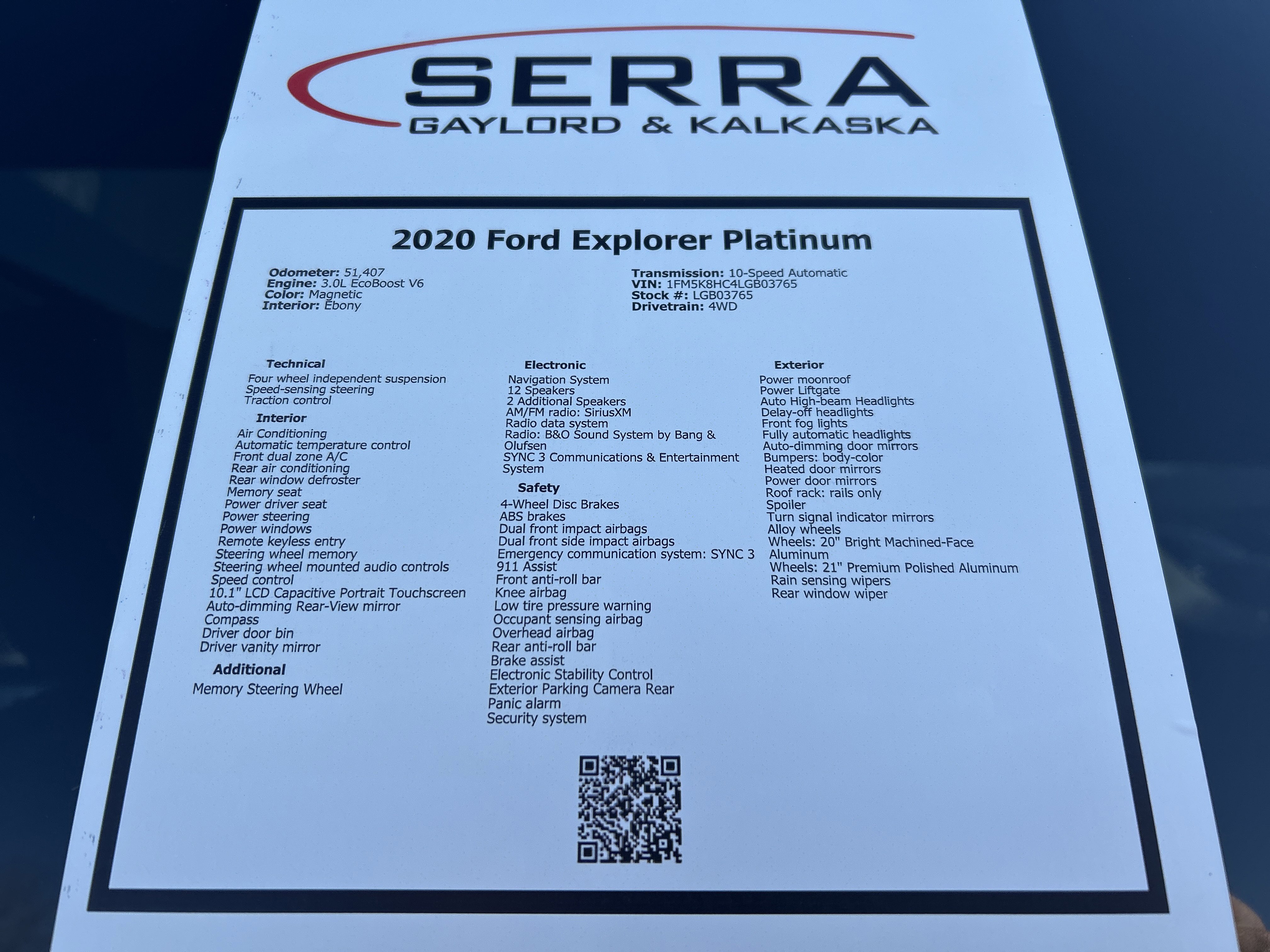 Certified 2020 Ford Explorer Platinum w/ Premium Technology Package image 30