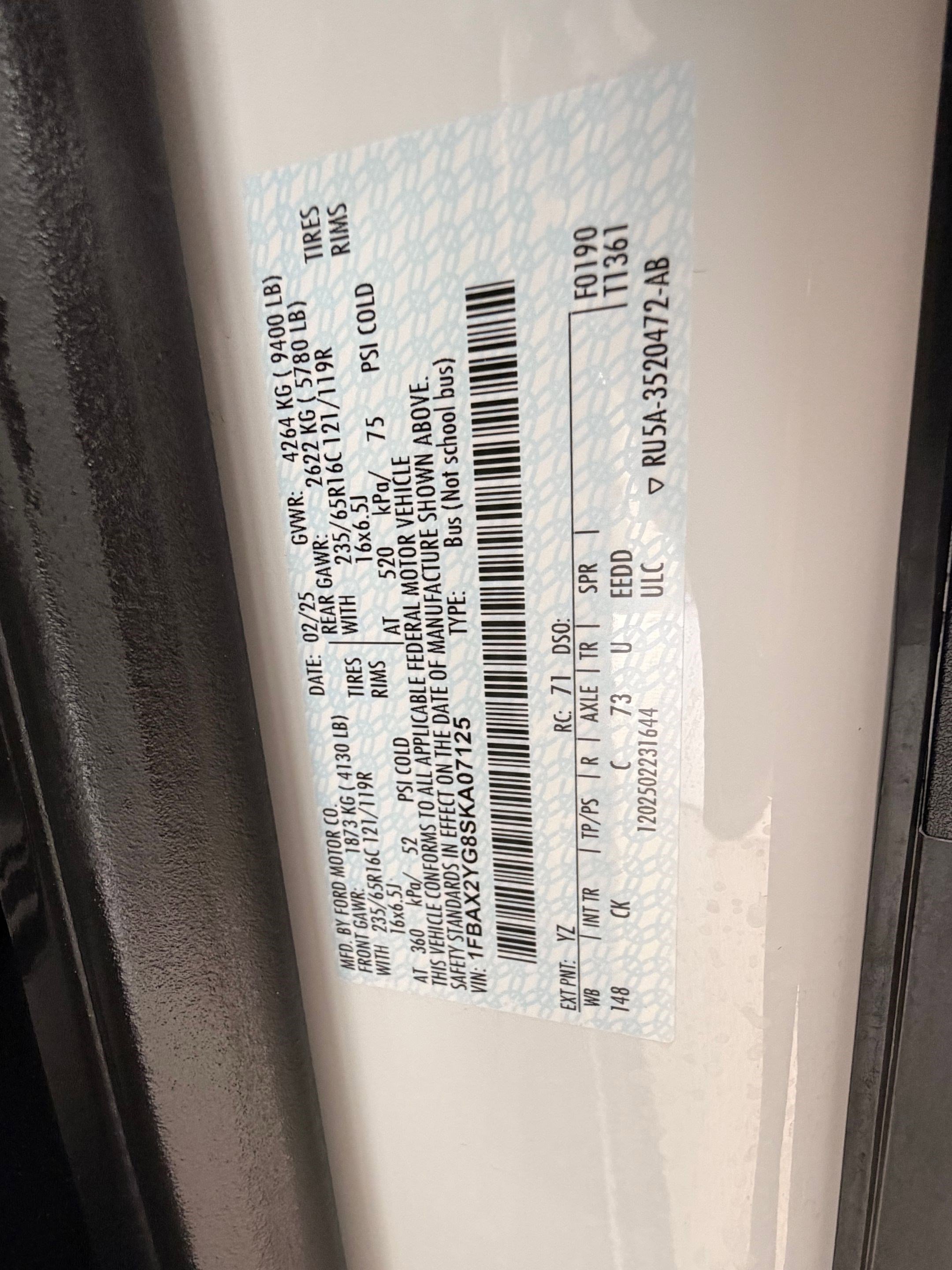 Certified 2025 Ford Transit 350 XLT RWD image 18