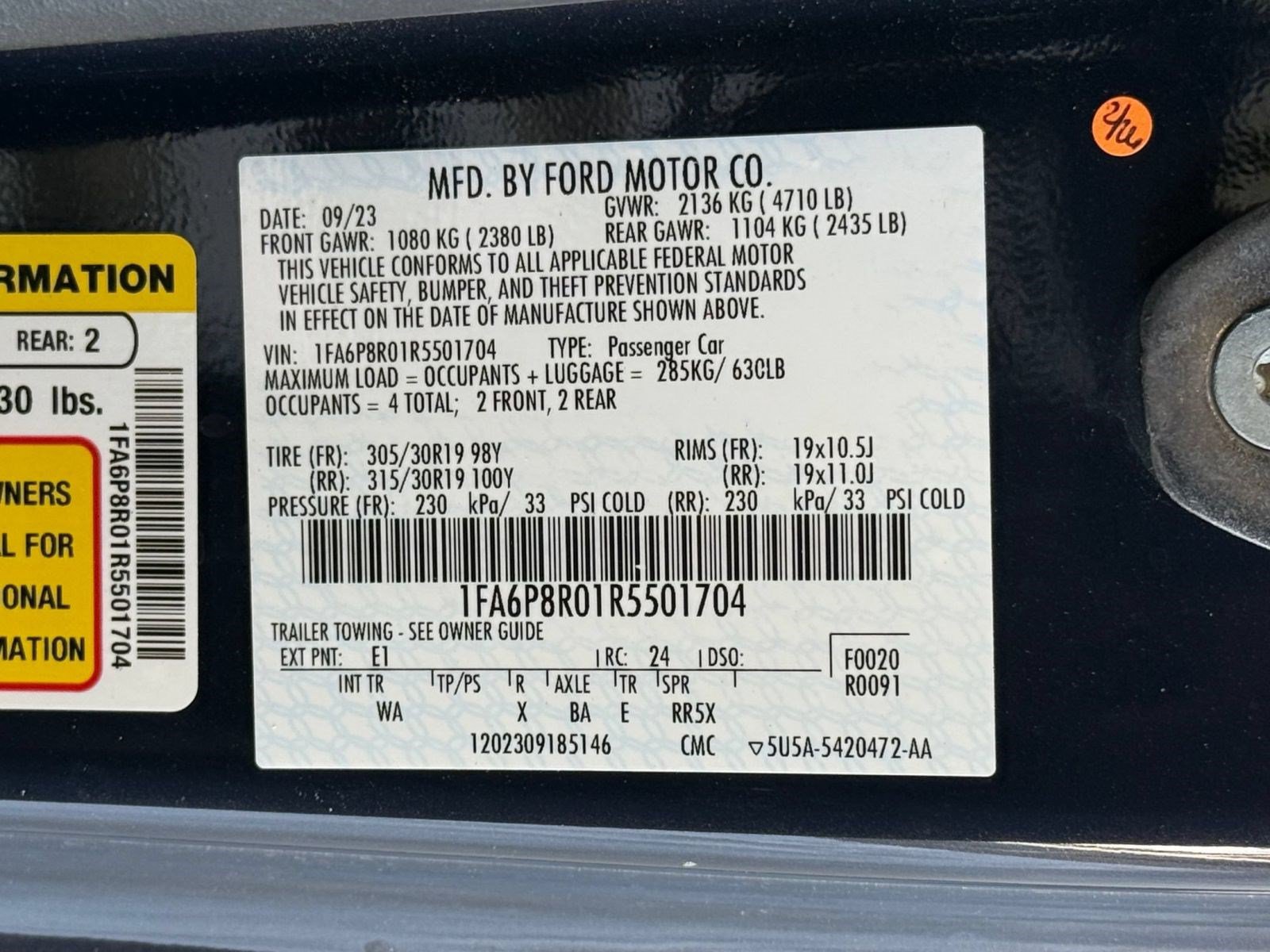 Certified 2024 Ford Mustang Dark Horse w/ Dark Horse Handlin Package RWD image 27