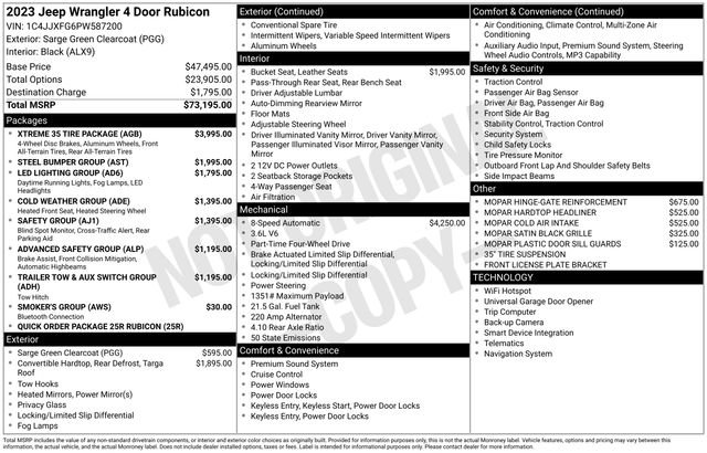 Used 2023 Jeep Wrangler Unlimited Rubicon w/ Xtreme 35 Tire Package AWD/4WD image 14