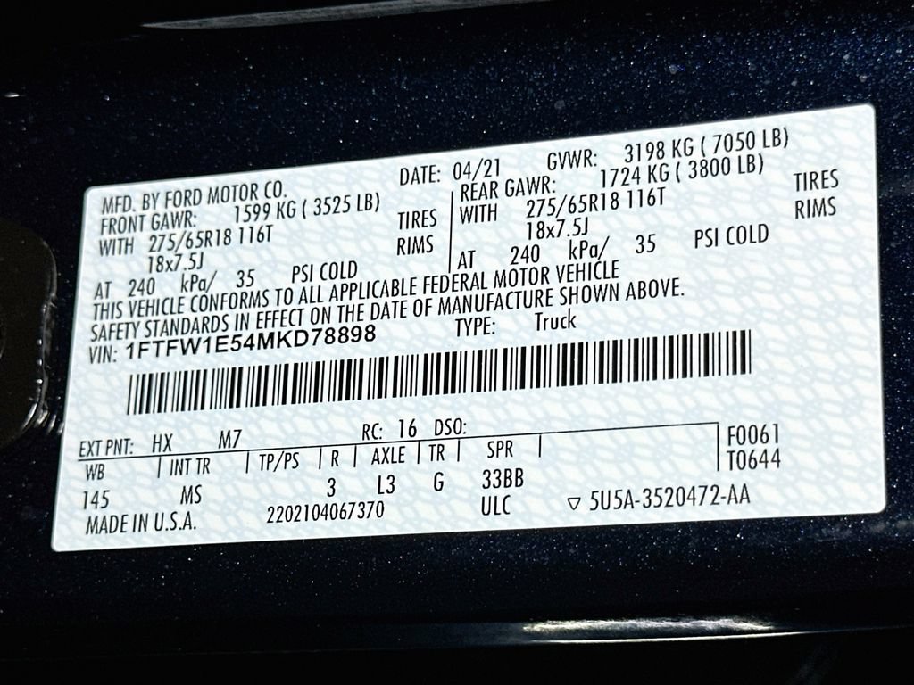 Certified 2021 Ford F150 XLT w/ Equipment Group 302A High AWD/4WD image 21
