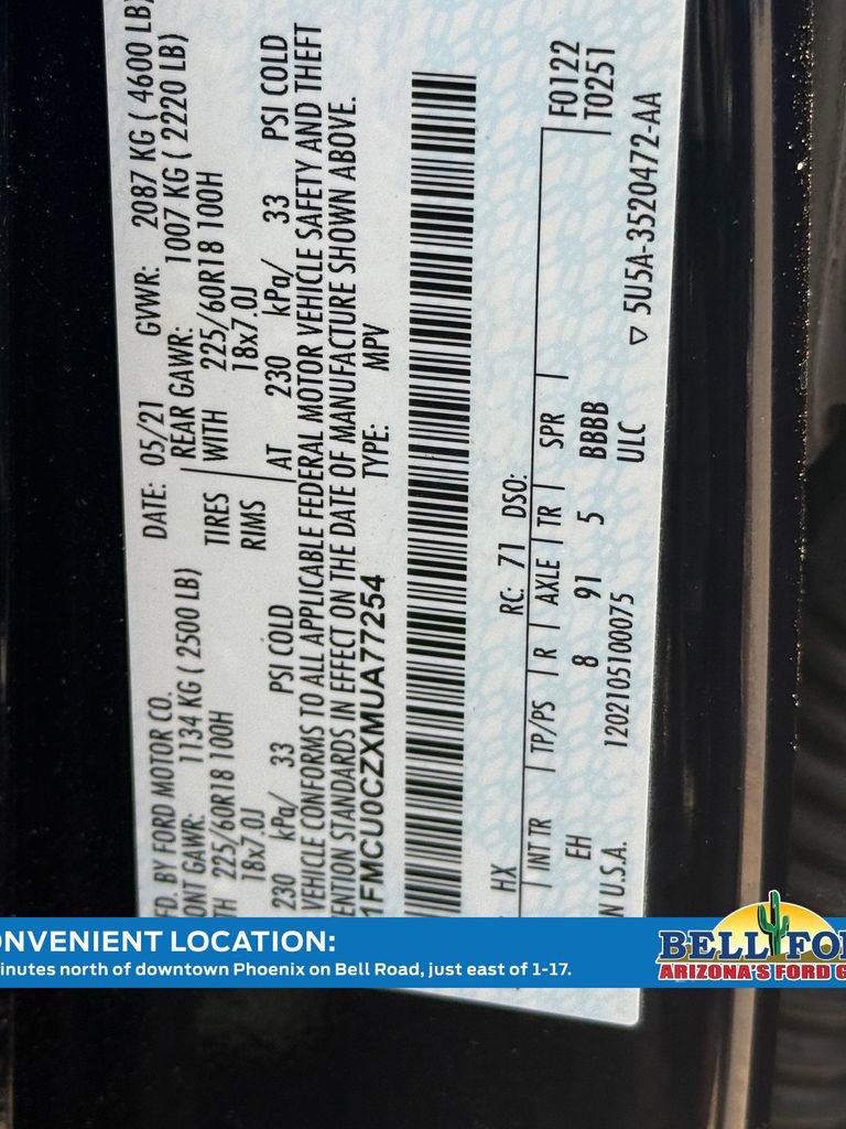 Certified 2021 Ford Escape SEL FWD image 35